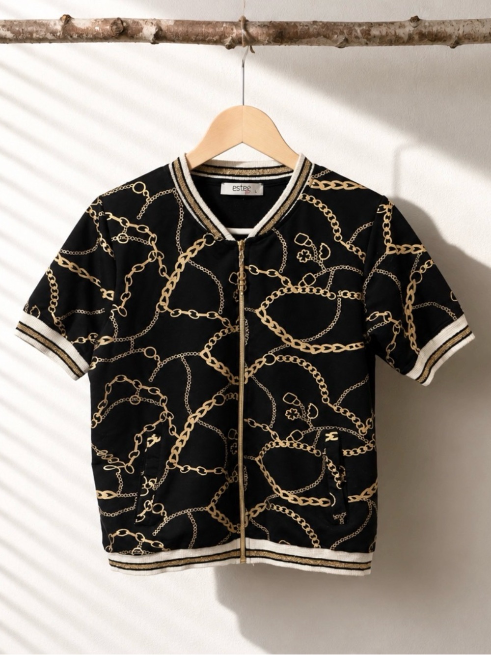 Estee Black Jacket with Gold Accents